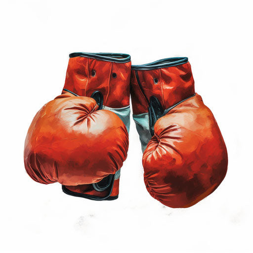 Boxing gloves in the style of Oil painting