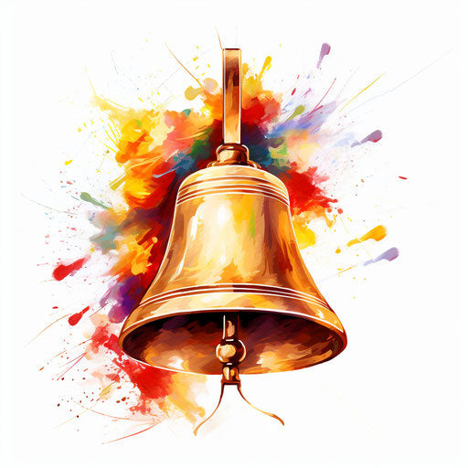 Christmas bell in the Impressionistic Art style, on white background