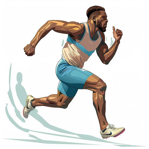 Track and field illustration in a photo-realistic style