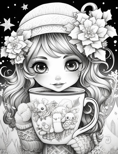 Coloring pages for a cute mug