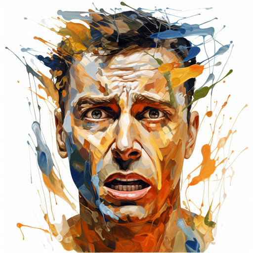 Nervous clipart in the style of Oil painting, on a white background