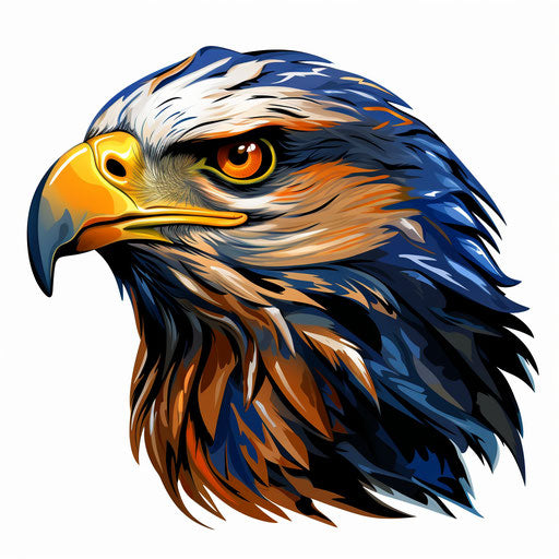 Eagle clipart in the style of Chiaroscuro Art, on white background