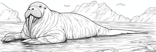 Very simple walrus coloring book page 3:1
