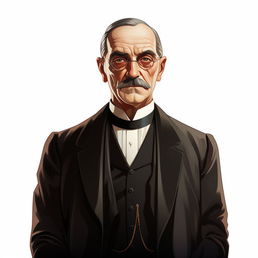 Main clipart in the style of Chiaroscuro Art, on white background