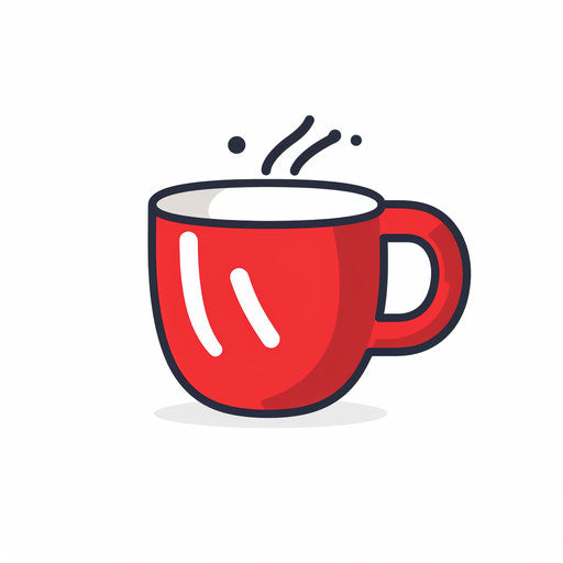 Minimalist style mug illustration, on white background