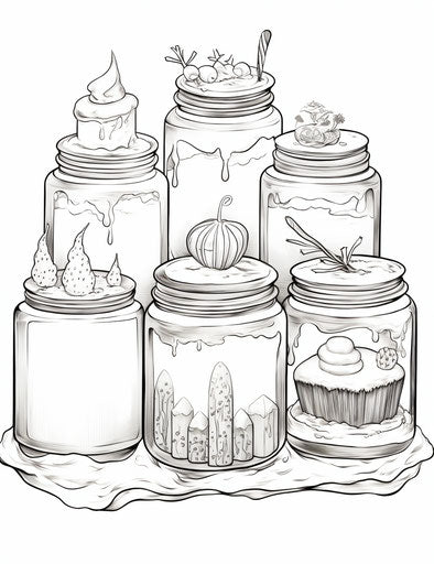 Cute and dreamy snow scenes coloring pages