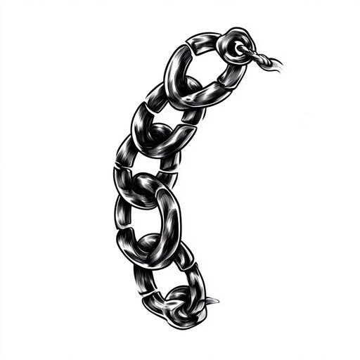 Men's bracelet tattoo with chain link pattern dark ink