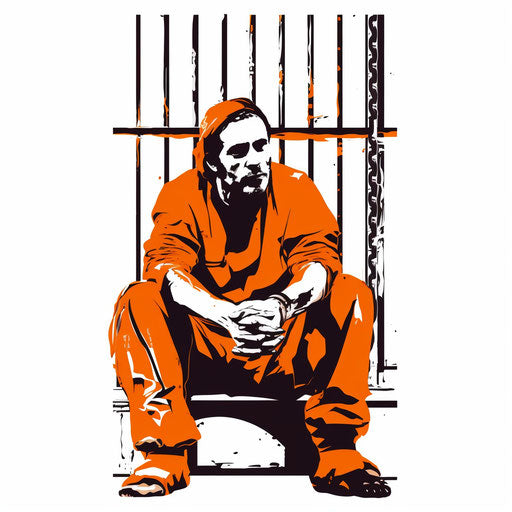 Minimalist prison clipart on white background