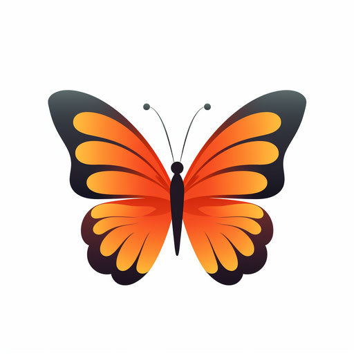Simple butterfly clip in minimalist style on white background