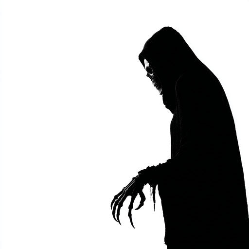 Silhouette of a Menacing Hooded Figure
