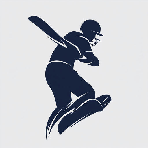 Modern and elegant cricket logo design with dynamic player silhouette
