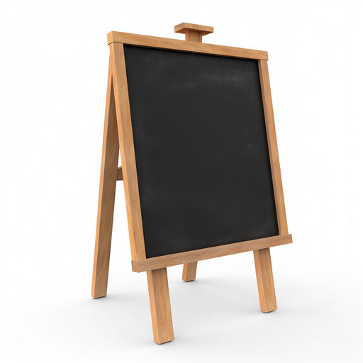 Minimalist style blackboard clipart, on a white background