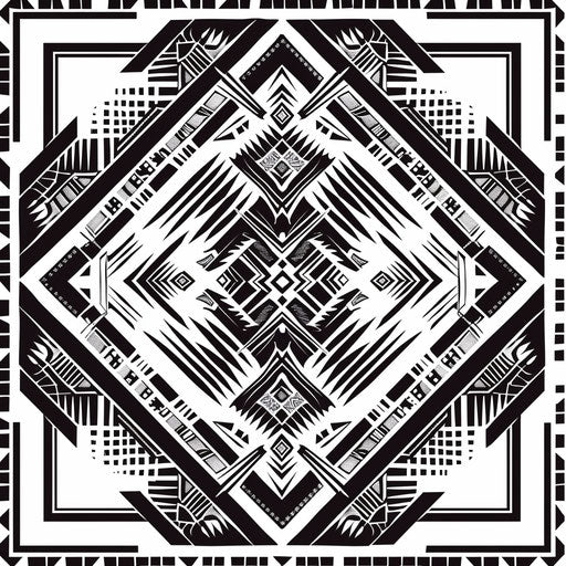 Bold geometric tattoo pattern with tribal influence
