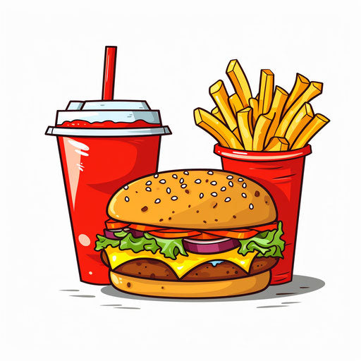 Minimalist style fast food illustration