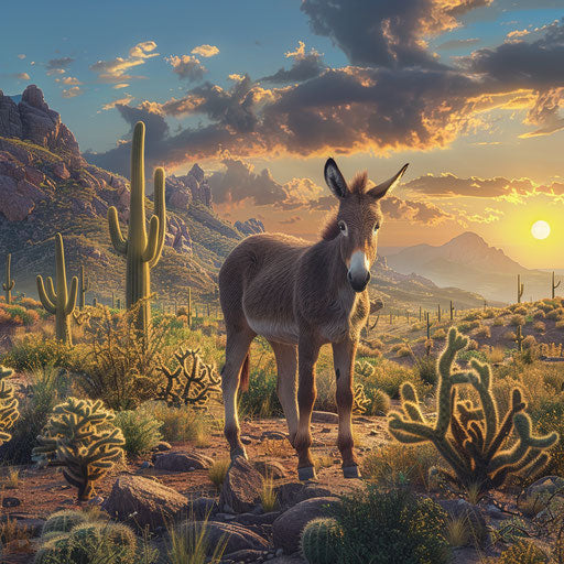 Sunrise over camelback mountain, detailed donkey