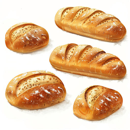 Realistic bread illustration on white background