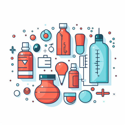 Minimalist style medicine clipart on white background