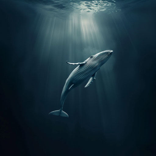 Graceful movement of the blue whale in slow motion