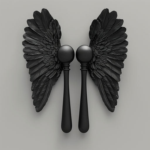Maracas clipart in realistic style with random flat background and detailed wings