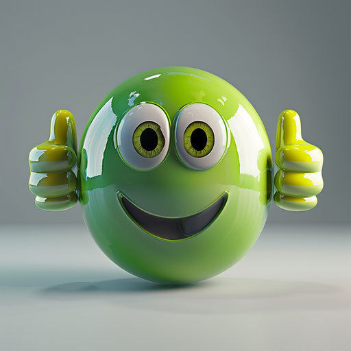 Green emotion giving two thumbs up