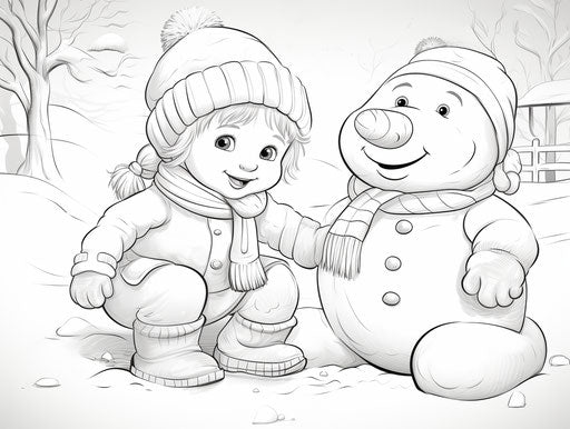 Toddler snowman coloring page printable