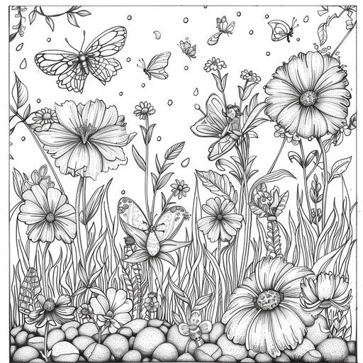Engaging Floral Coloring Page - Pages for Family and Friends