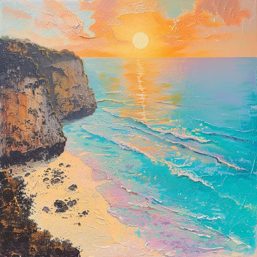 Pandawa Beach, Indonesia: golden sunrise over turquoise waters