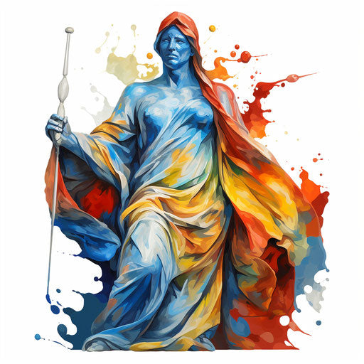 Democracy illustration in the style of oil painting, on white background