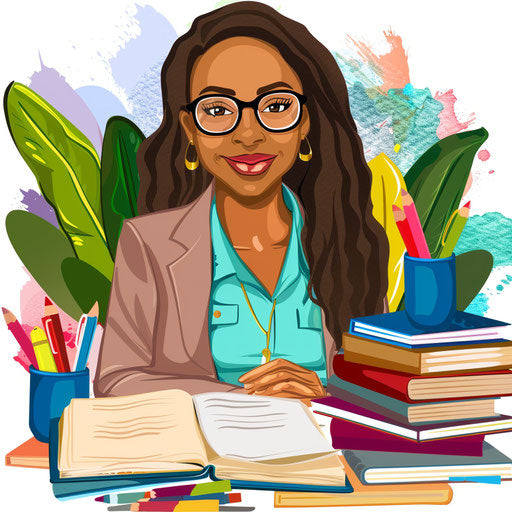 Teacher clipart in photo realistic style, flat white background