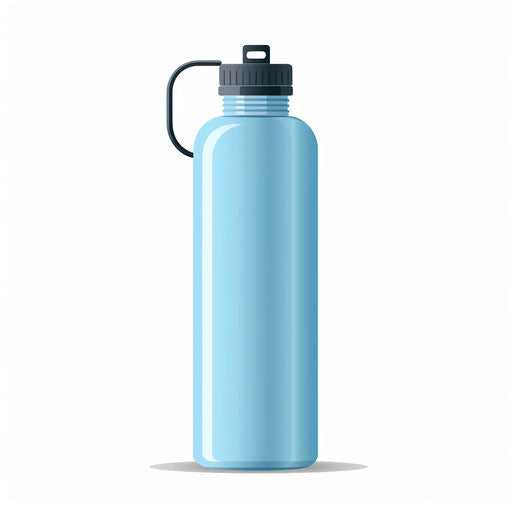 Minimalist water bottle illustration on white background