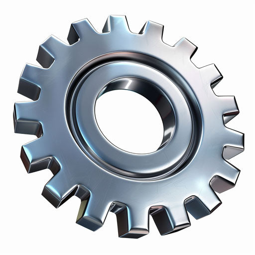 Gear clipart with photo realistic style on random flat background