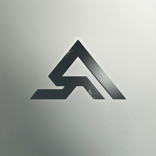 Minimalist welding logo with clean lines on light grey background