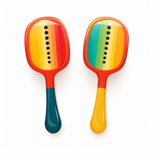 Minimalist style maracas clipart, on white background