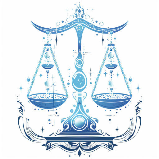 Harmonious tattoo flat sketch of the Libra constellation