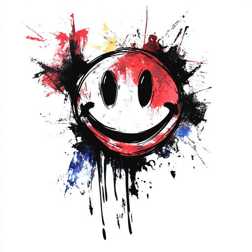 Sketch of stylized smile tattoo on white background