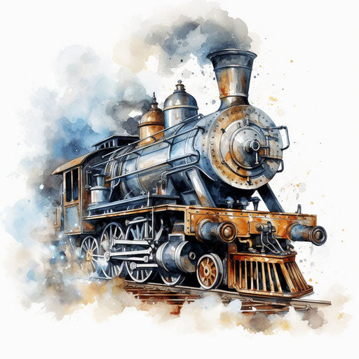 Steam clipart in the style of Oil painting, on a white background
