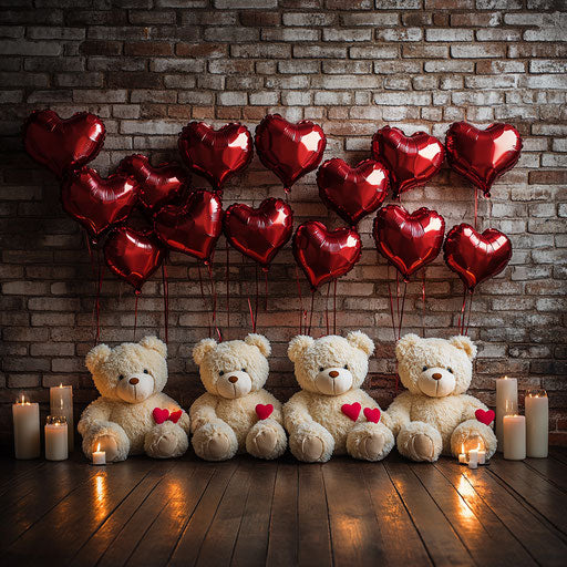 Romance with Teddy Bears and Valentine's Decor