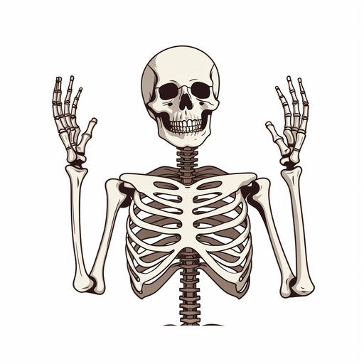 Skeleton illustration in the minimalist style, on white background