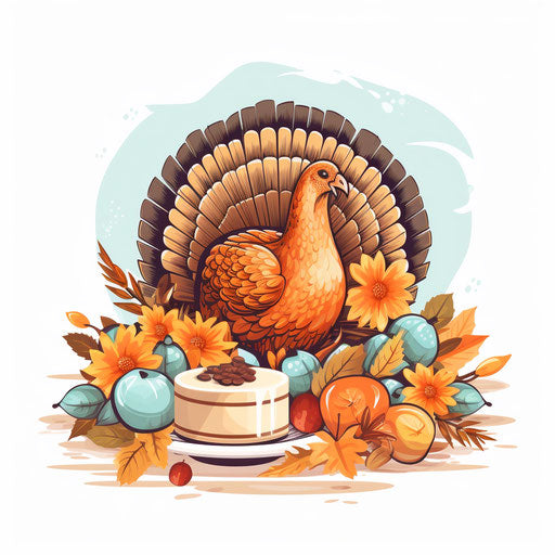 Pastel Colors Art for Thanksgiving celebration on white background