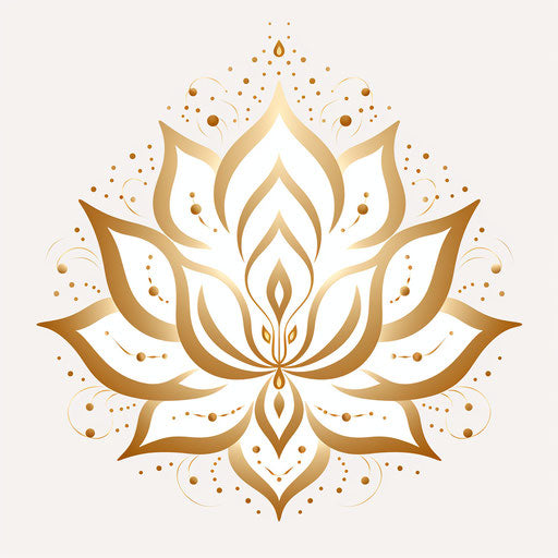 Golden tribal tattoo design lotus flower abstract