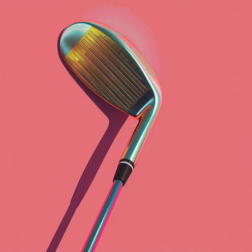 Golf club clipart with photo realistic style, flat random color background