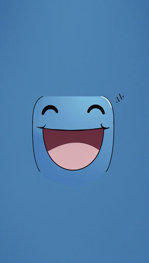 Cute face on blue background
