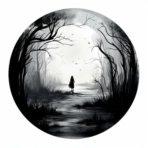 Round clipart in the style of Chiaroscuro Art, on white background