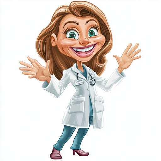 Humorous caricature of a clinic clipart with human characteristics