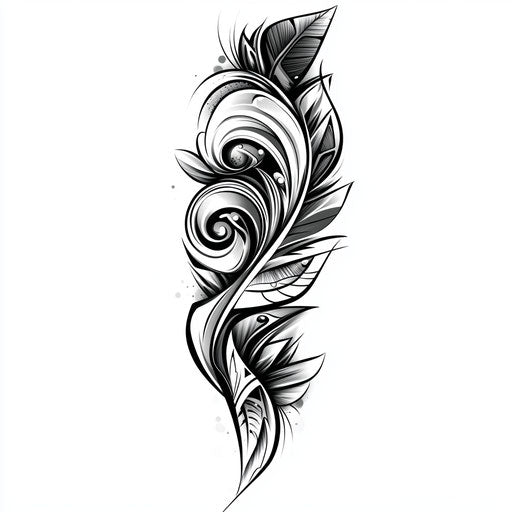 Flat tattoo sketch of arm tattoos for guys in black and white