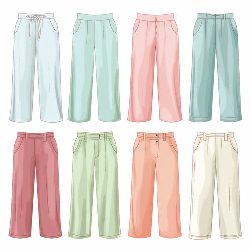 Illustration of Pants in Pastel Colors Art Style