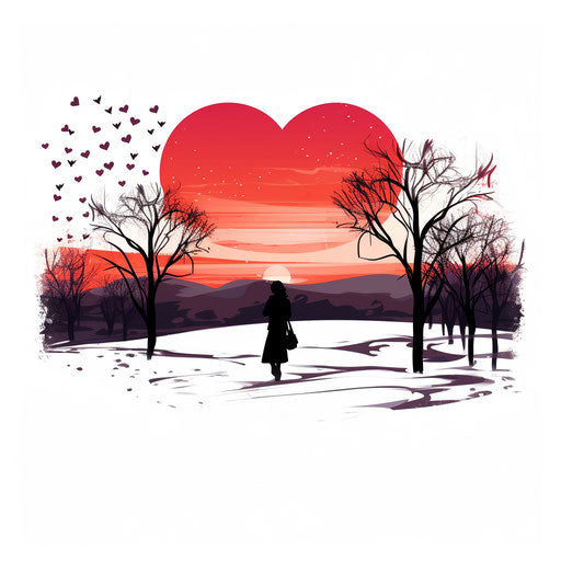 February artwork in the style of Chiaroscuro Art on white background