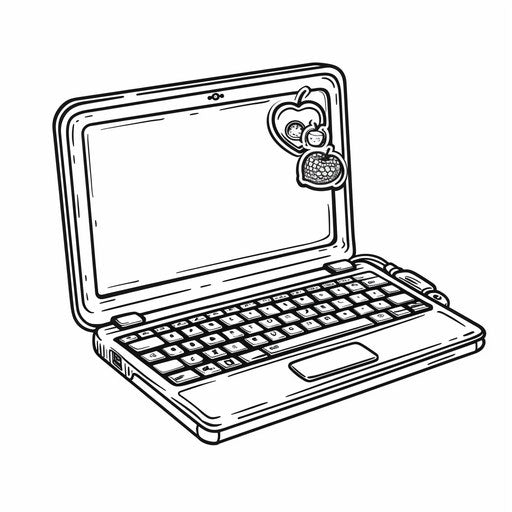 Laptop with stickers on the cover