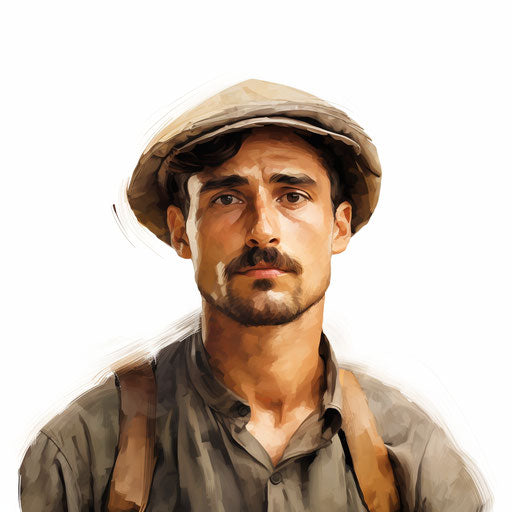 Male clipart in Oil painting style on white background