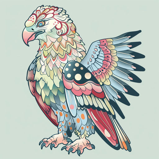 Whimsical sketch of a Mexican eagle